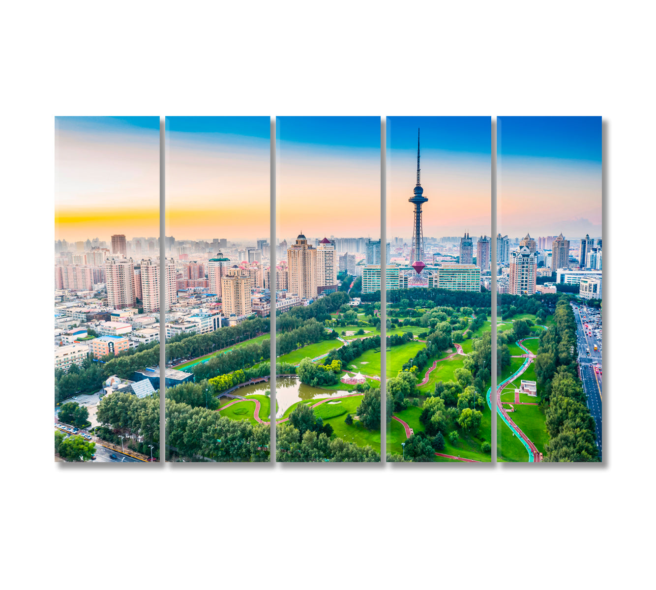 Harbin Cityscape China Canvas Print-Canvas Print-CetArt-5 Panels-36x24 inches-CetArt