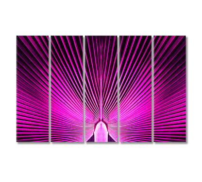 Abstract Purple Palm Leaves Canvas Print-Canvas Print-CetArt-5 Panels-36x24 inches-CetArt