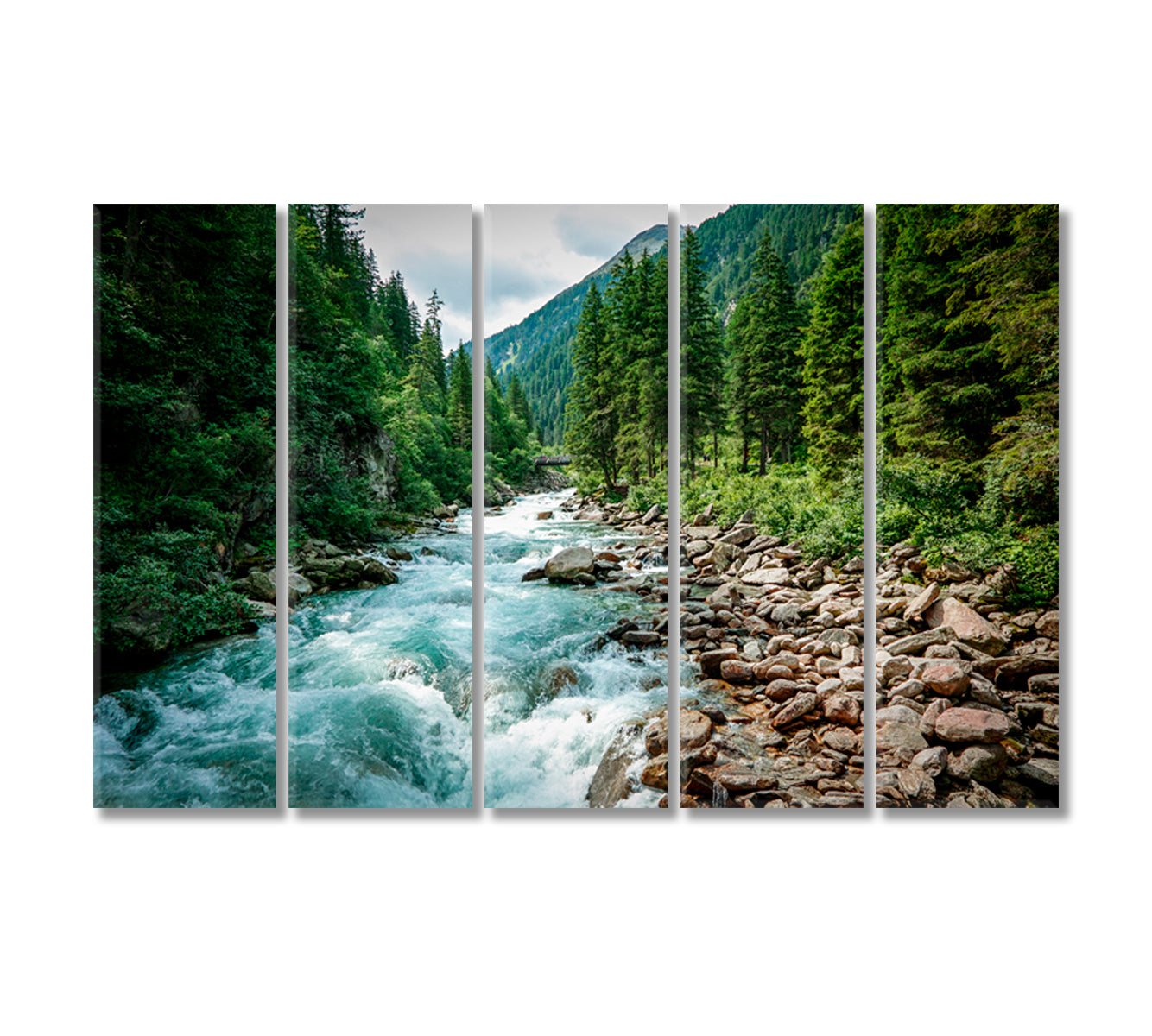 Krimml Waterfalls in High Tauern National Park Alps Nature Canvas Print-Canvas Print-CetArt-5 Panels-36x24 inches-CetArt