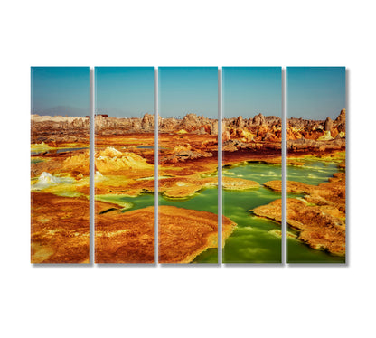 Dallol Danakil Depression Ethiopia Canvas Print-Canvas Print-CetArt-5 Panels-36x24 inches-CetArt