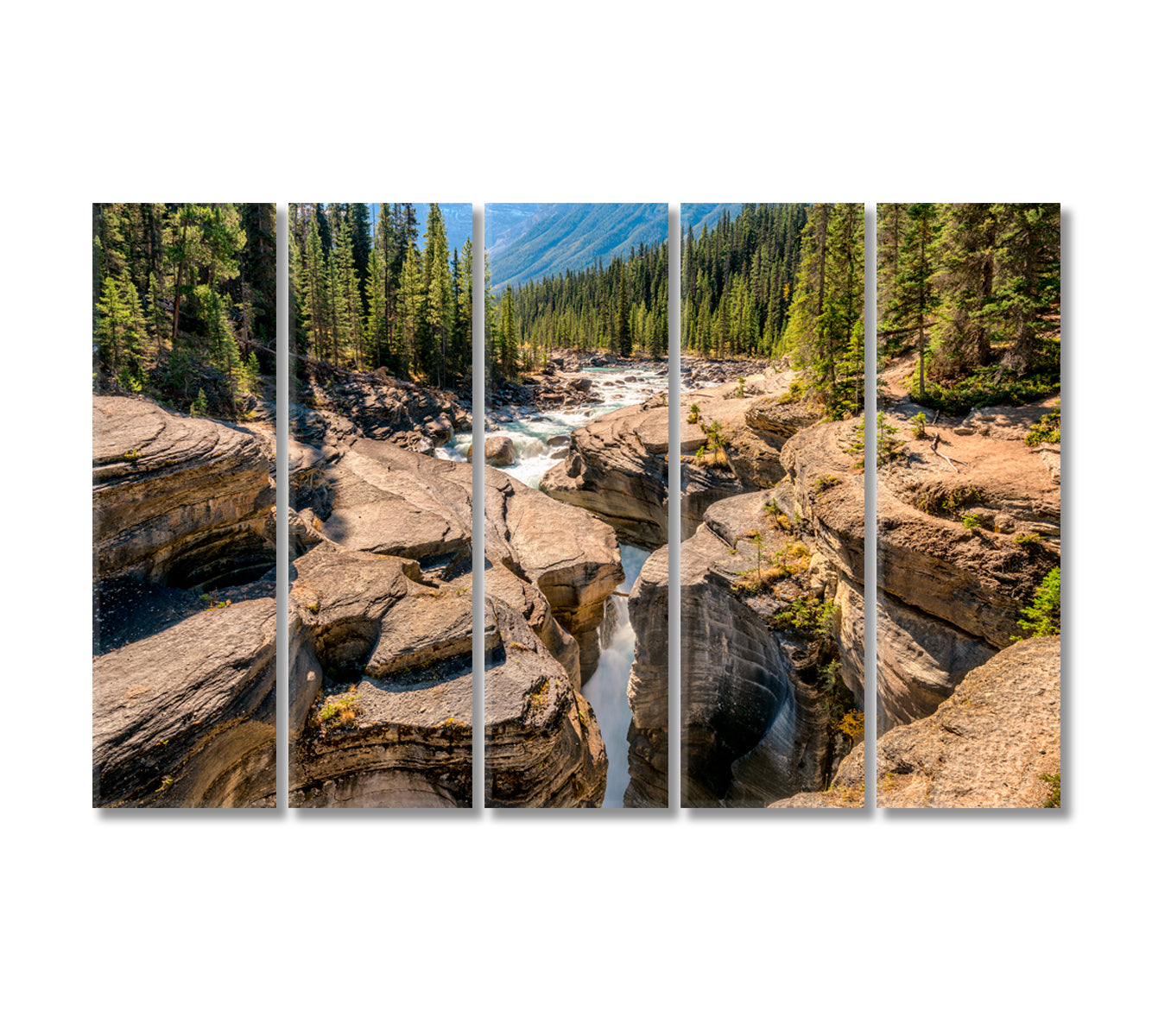 Mistaya Canyon Icefields Parkway in Banff National Park Canvas Print-Canvas Print-CetArt-5 Panels-36x24 inches-CetArt