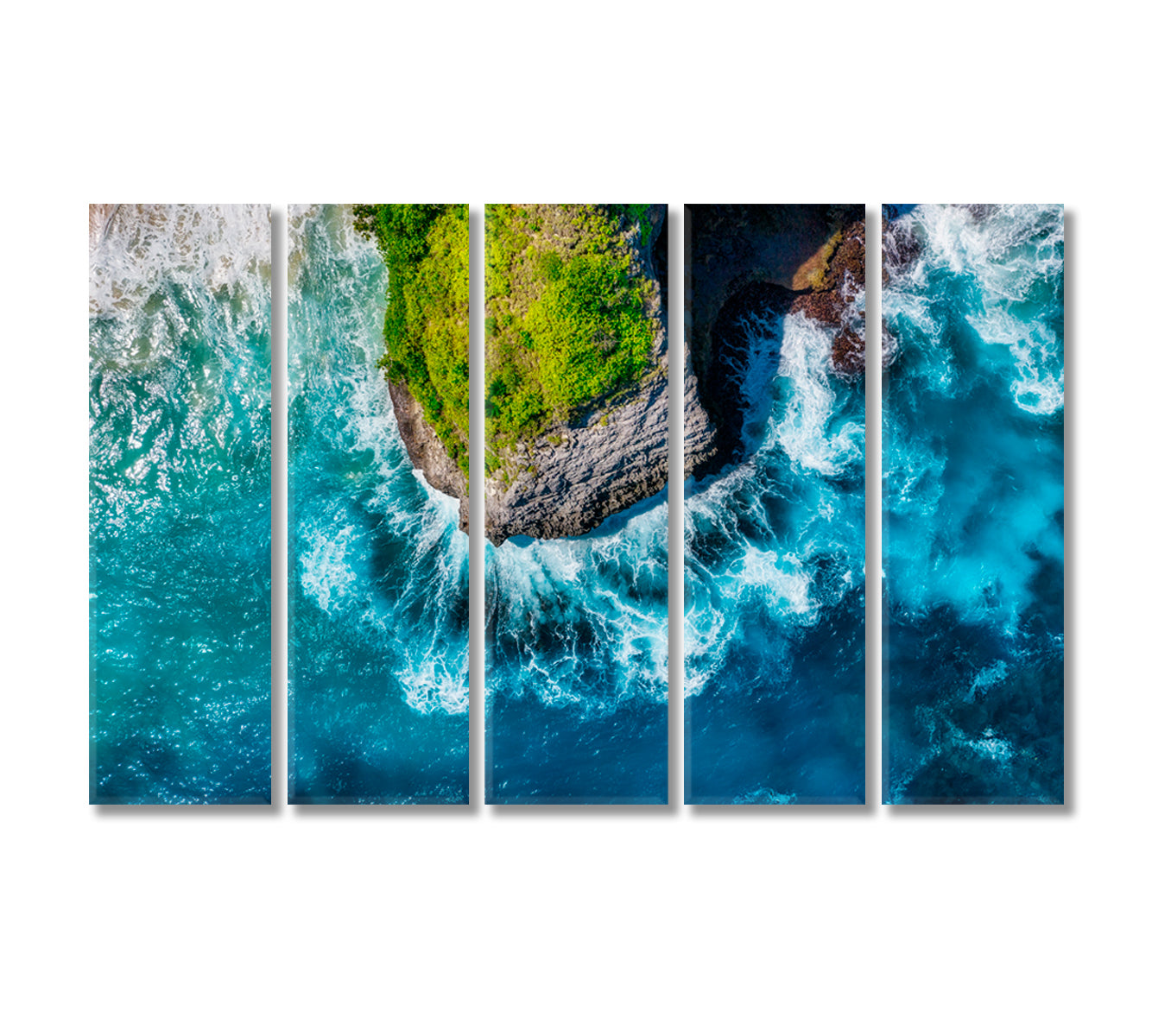 Summer Seascape Waves and Rocks Bali Island Indonesia Canvas Print-Canvas Print-CetArt-5 Panels-36x24 inches-CetArt