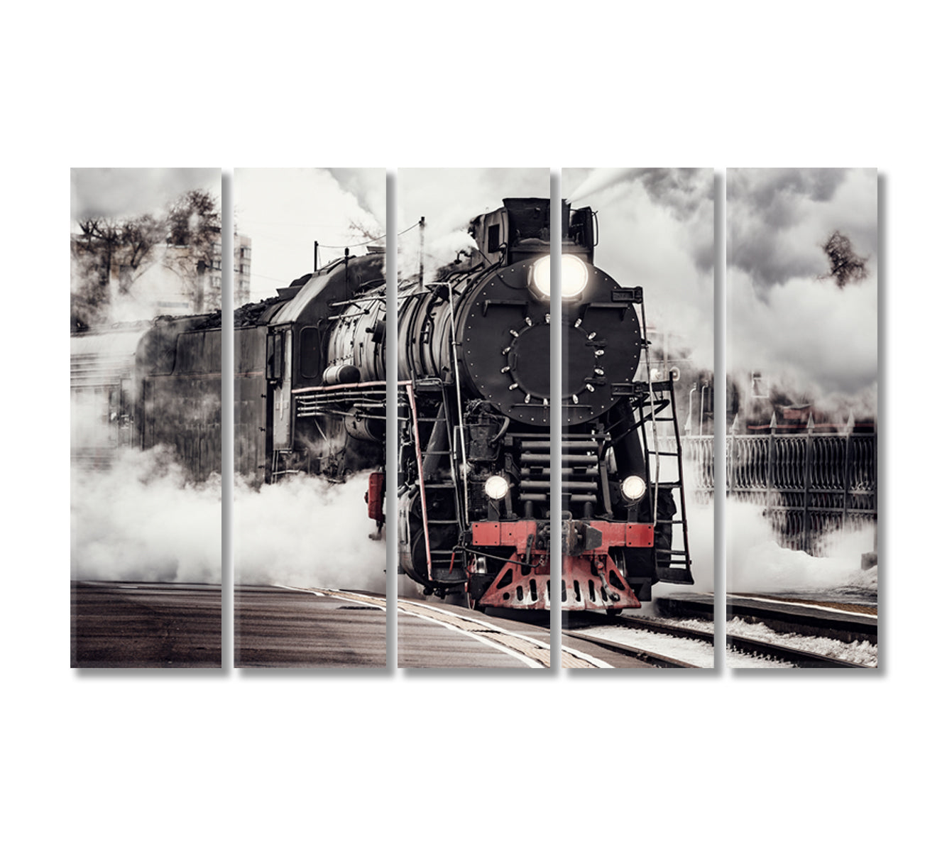 Steam Train Canvas Print-Canvas Print-CetArt-5 Panels-36x24 inches-CetArt