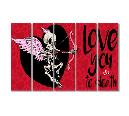 Valentine's Day Art Skeleton Cupid Canvas Print-Canvas Print-CetArt-5 Panels-36x24 inches-CetArt