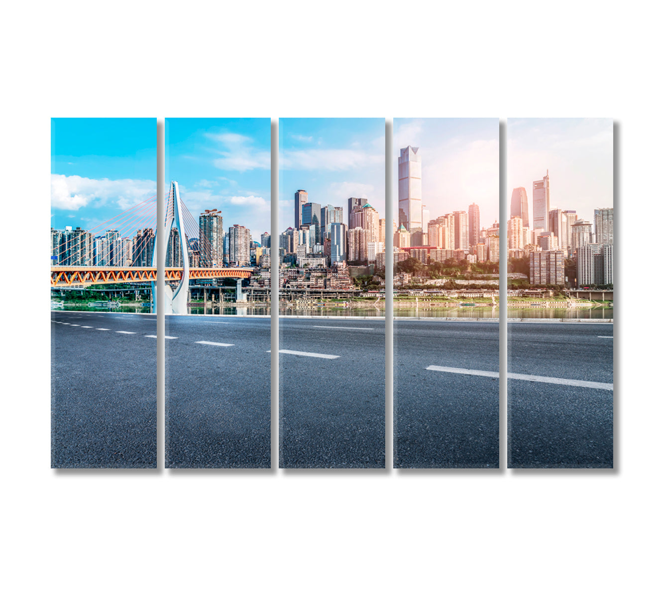 Urban Road Canvas Print-Canvas Print-CetArt-5 Panels-36x24 inches-CetArt