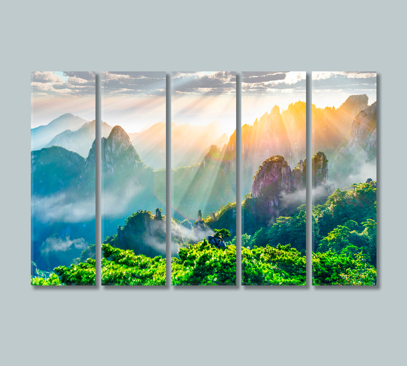 Landscape of Mount Huangshan China Canvas Print-Canvas Print-CetArt-5 Panels-36x24 inches-CetArt