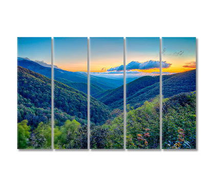 Blue Ridge Parkway Appalachian Mountains Canvas Print-Canvas Print-CetArt-5 Panels-36x24 inches-CetArt