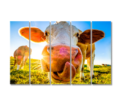 Cute Cow Canvas Print-Canvas Print-CetArt-5 Panels-36x24 inches-CetArt