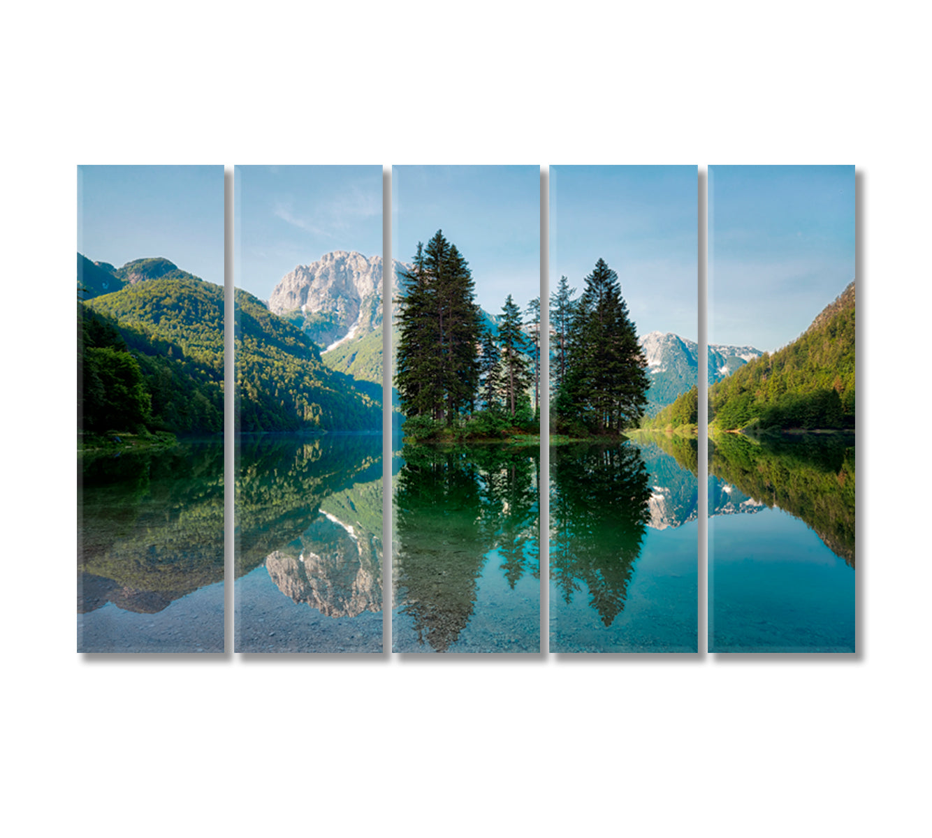 Predil Lake in Julian Alps Italy Canvas Print-Canvas Print-CetArt-5 Panels-36x24 inches-CetArt