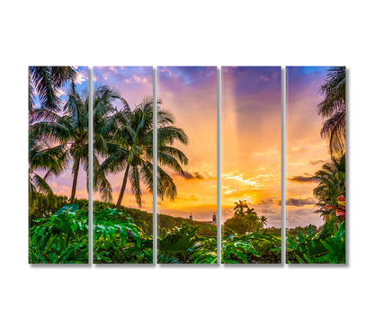 Morning Sky over Palm Beach Florida USA Canvas Print-Canvas Print-CetArt-5 Panels-36x24 inches-CetArt