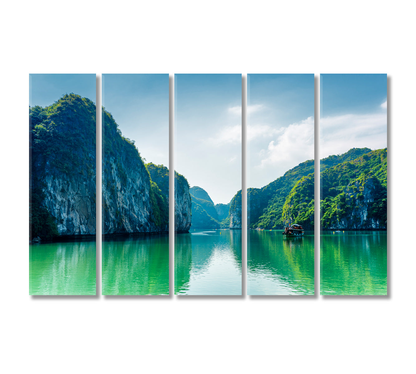 Vietnam Ha Long Bay Hidden Lagoon Descending Dragon Bay Canvas Print-Canvas Print-CetArt-5 Panels-36x24 inches-CetArt