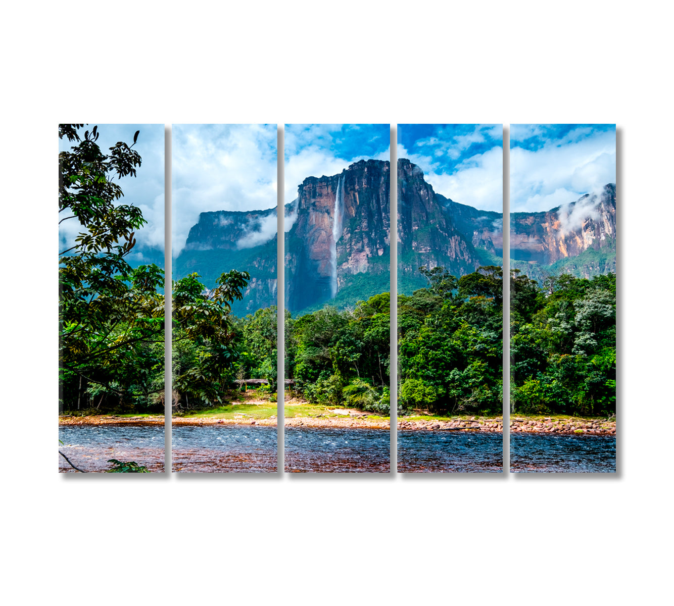 Angel Falls Canaima National Park Venezuela Canvas Print-Canvas Print-CetArt-5 Panels-36x24 inches-CetArt