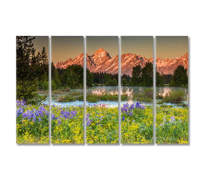 Nature Landscape Grand Teton National Park Canvas Print-Canvas Print-CetArt-5 Panels-36x24 inches-CetArt