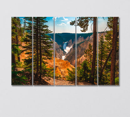 Lower Falls in Yellowstone National Park Canvas Print-Canvas Print-CetArt-5 Panels-36x24 inches-CetArt