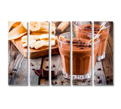 Chocolate Cocktail with Banana Canvas Print-Canvas Print-CetArt-5 Panels-36x24 inches-CetArt