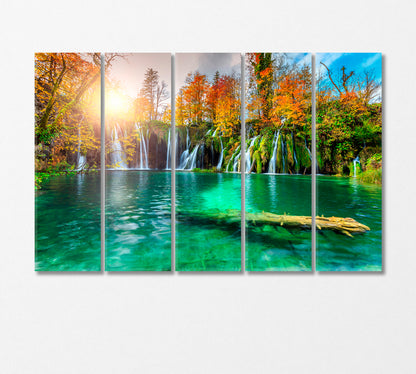 Waterfalls of Plitvice Lakes National Park Canvas Print-Canvas Print-CetArt-5 Panels-36x24 inches-CetArt