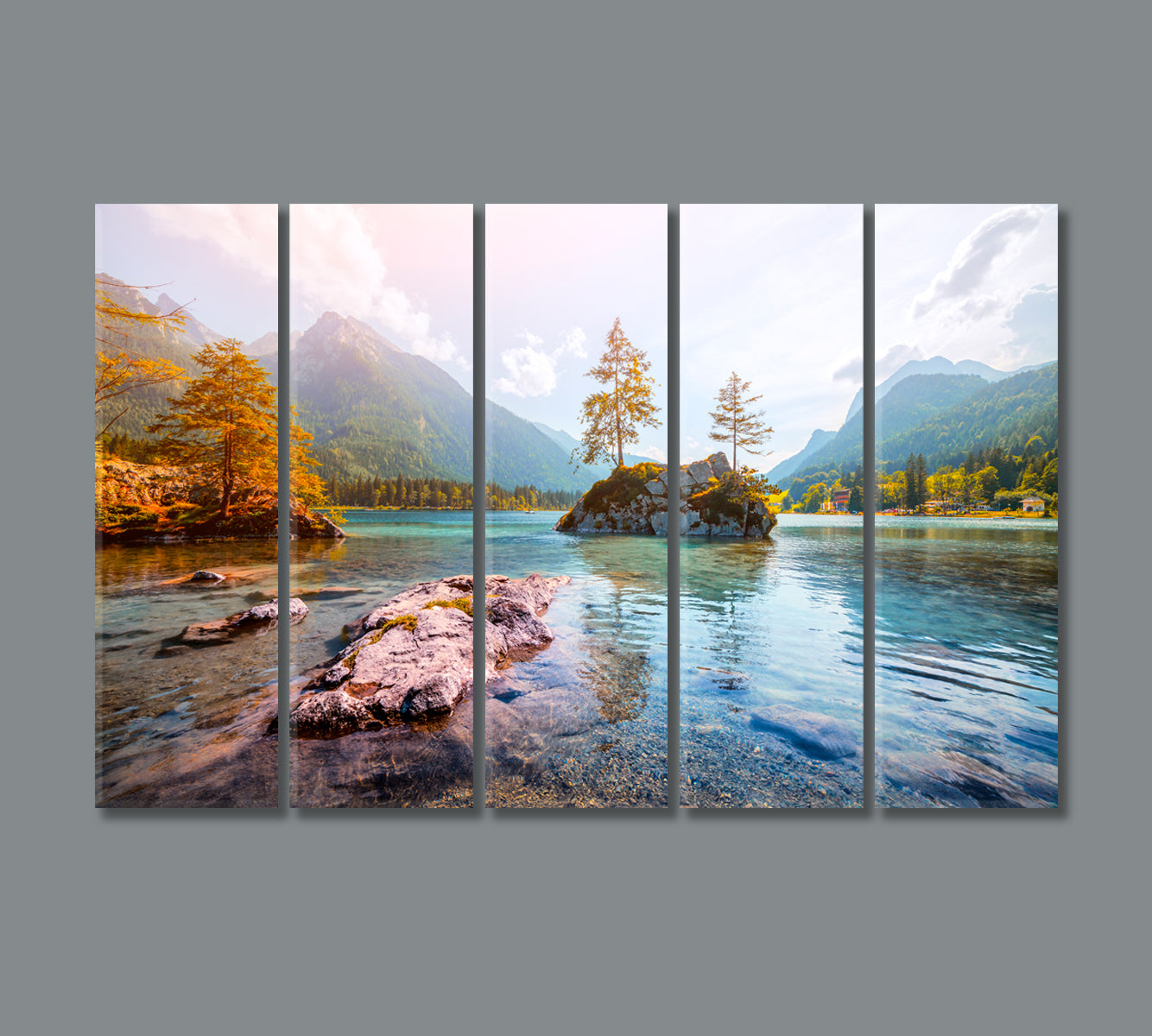 Hintersee Lake Austria Alps Europe Canvas Print-Canvas Print-CetArt-5 Panels-36x24 inches-CetArt