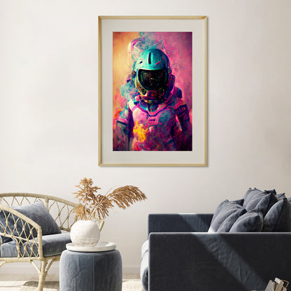 Neon Astronaut in Colorful Smoke Art Posters Prints Wall Decor-Vertical Posters NOT FRAMED-CetArt-8″x10″ inches-CetArt