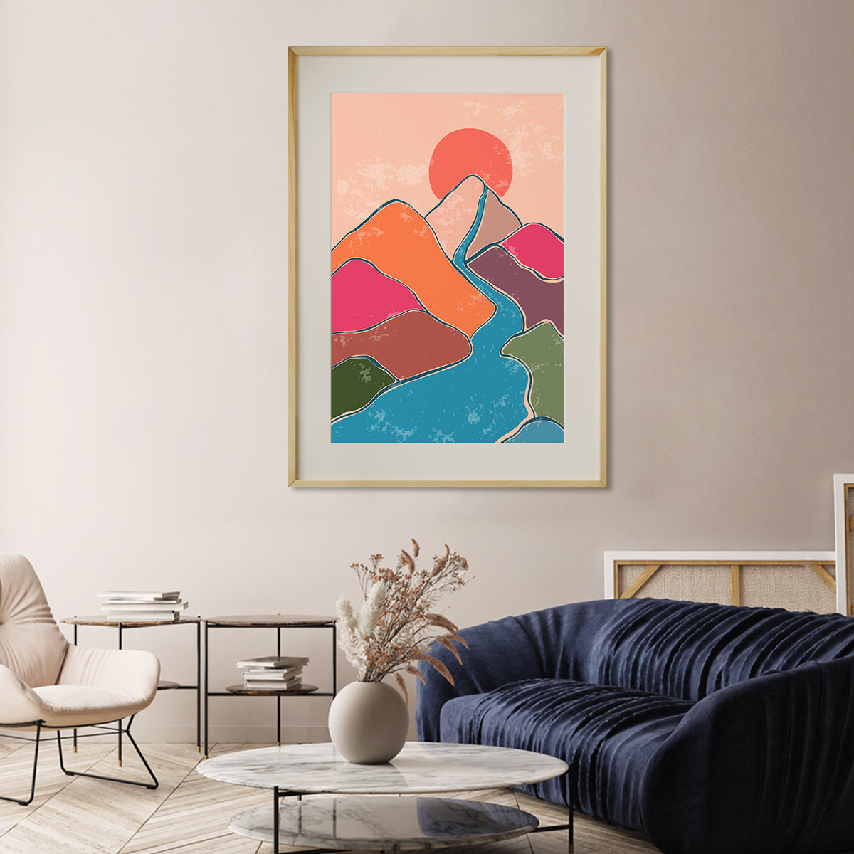 Colorful Mountain Landscape Modern Abstract Art Posters-Vertical Posters NOT FRAMED-CetArt-8″x10″ inches-CetArt