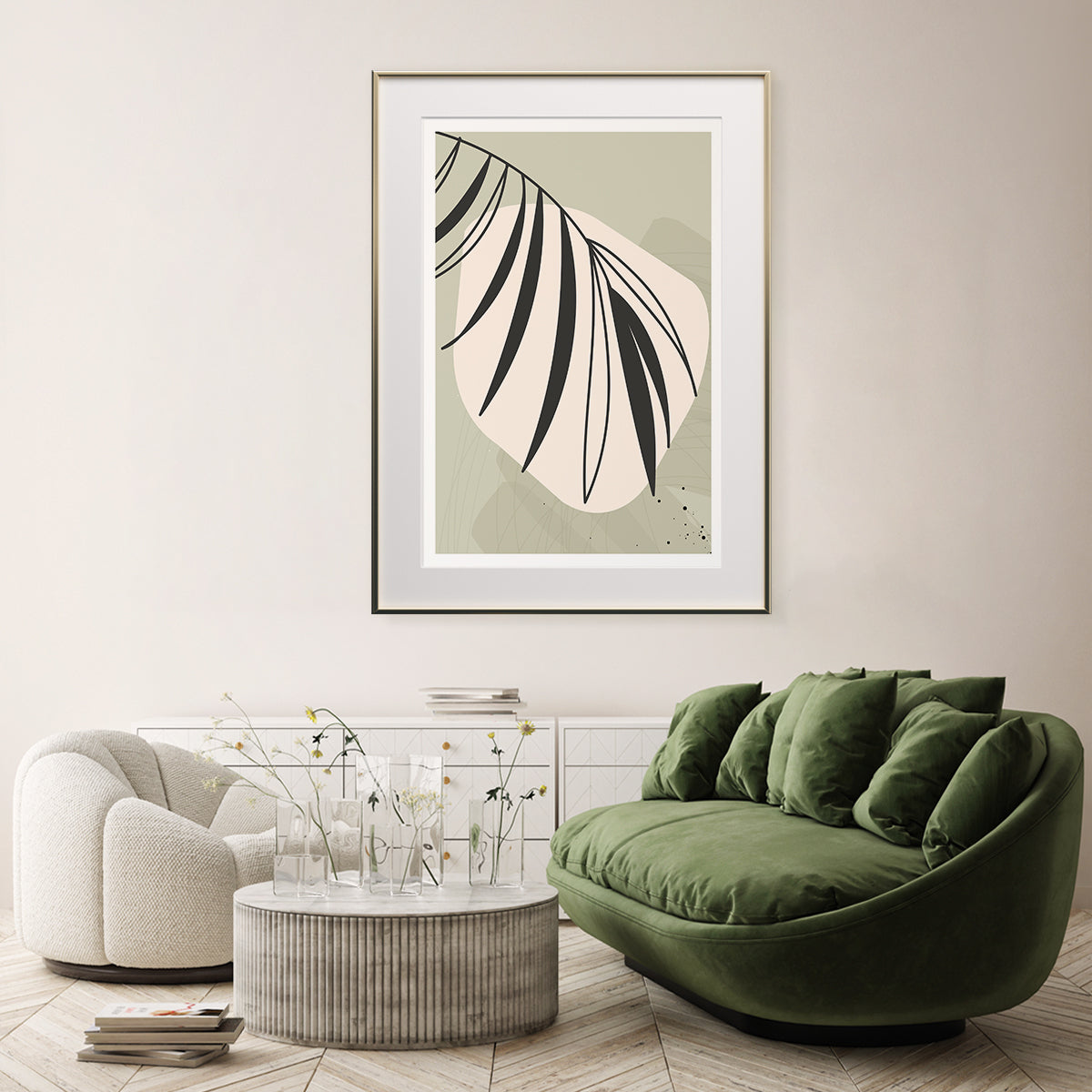 Abstract Green Leaves Botanical Art Modern Poster-Vertical Posters NOT FRAMED-CetArt-8″x10″ inches-CetArt