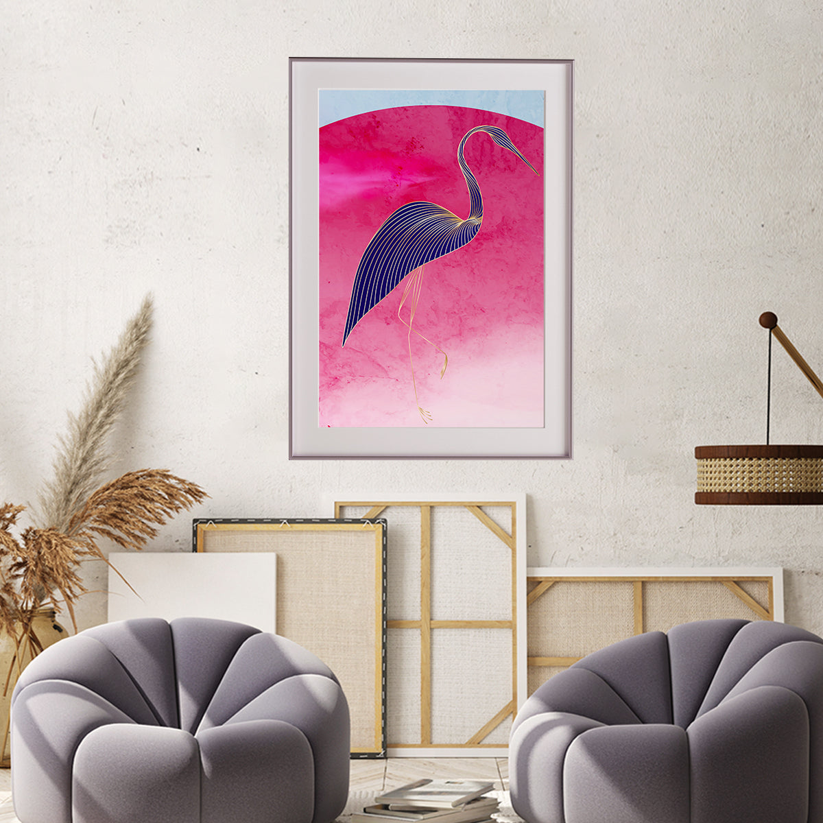 Abstract Japanese Crane Poster Print Modern Wall Art-Vertical Posters NOT FRAMED-CetArt-8″x10″ inches-CetArt