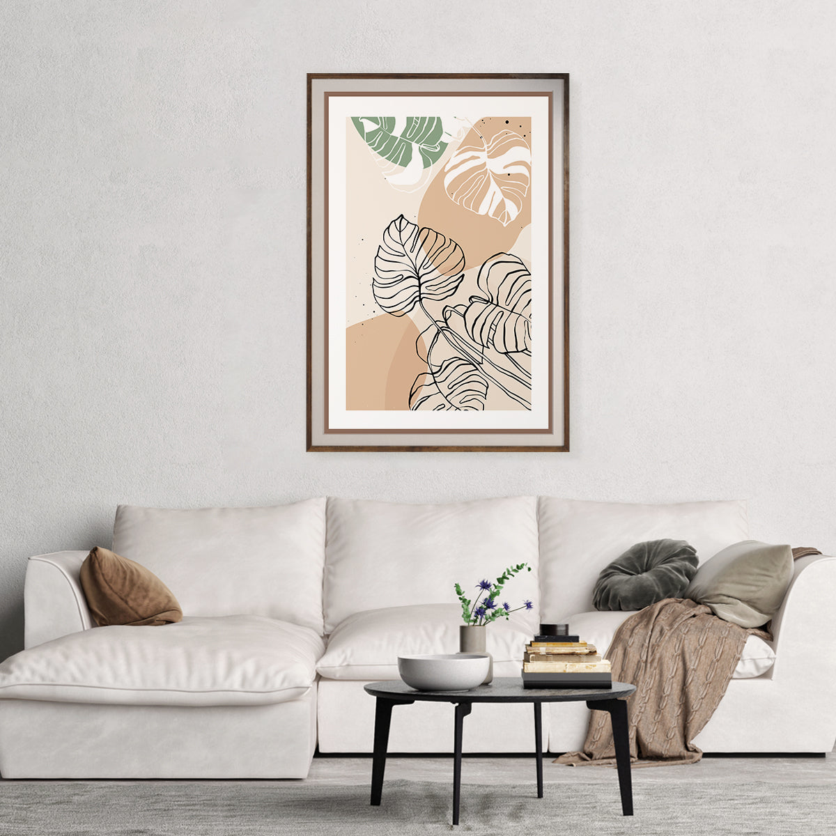 Modern Abstract Leaves Line Art Beige Poster Wall Decorations-Vertical Posters NOT FRAMED-CetArt-8″x10″ inches-CetArt