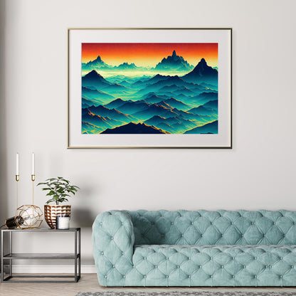 Abstract Mountain Landscape Posters For Home Office-Horizontal Posters NOT FRAMED-CetArt-10″x8″ inches-CetArt