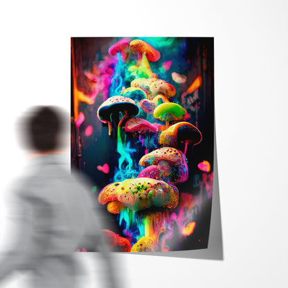 Surreal Multicolor Mushrooms Modern Abstract Art Posters-Vertical Posters NOT FRAMED-CetArt-8″x10″ inches-CetArt