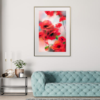 Abstract Poppies Contemporary Posters Wall Art Prints-Vertical Posters NOT FRAMED-CetArt-8″x10″ inches-CetArt