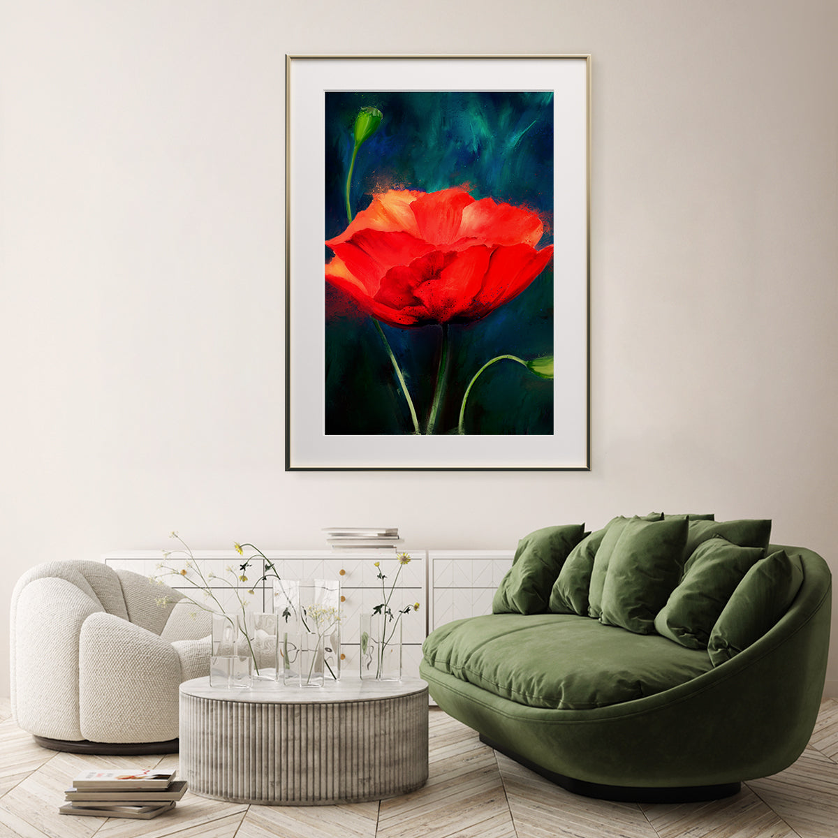 Abstract Poppy Contemporary Art Prints Posters-Vertical Posters NOT FRAMED-CetArt-8″x10″ inches-CetArt