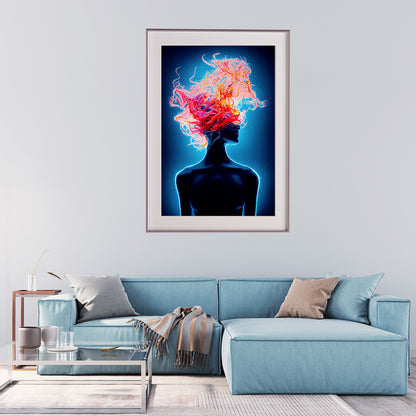 Abstract Portrait of Dreaming Girl Poster Print Modern Wall Art-Vertical Posters NOT FRAMED-CetArt-8″x10″ inches-CetArt