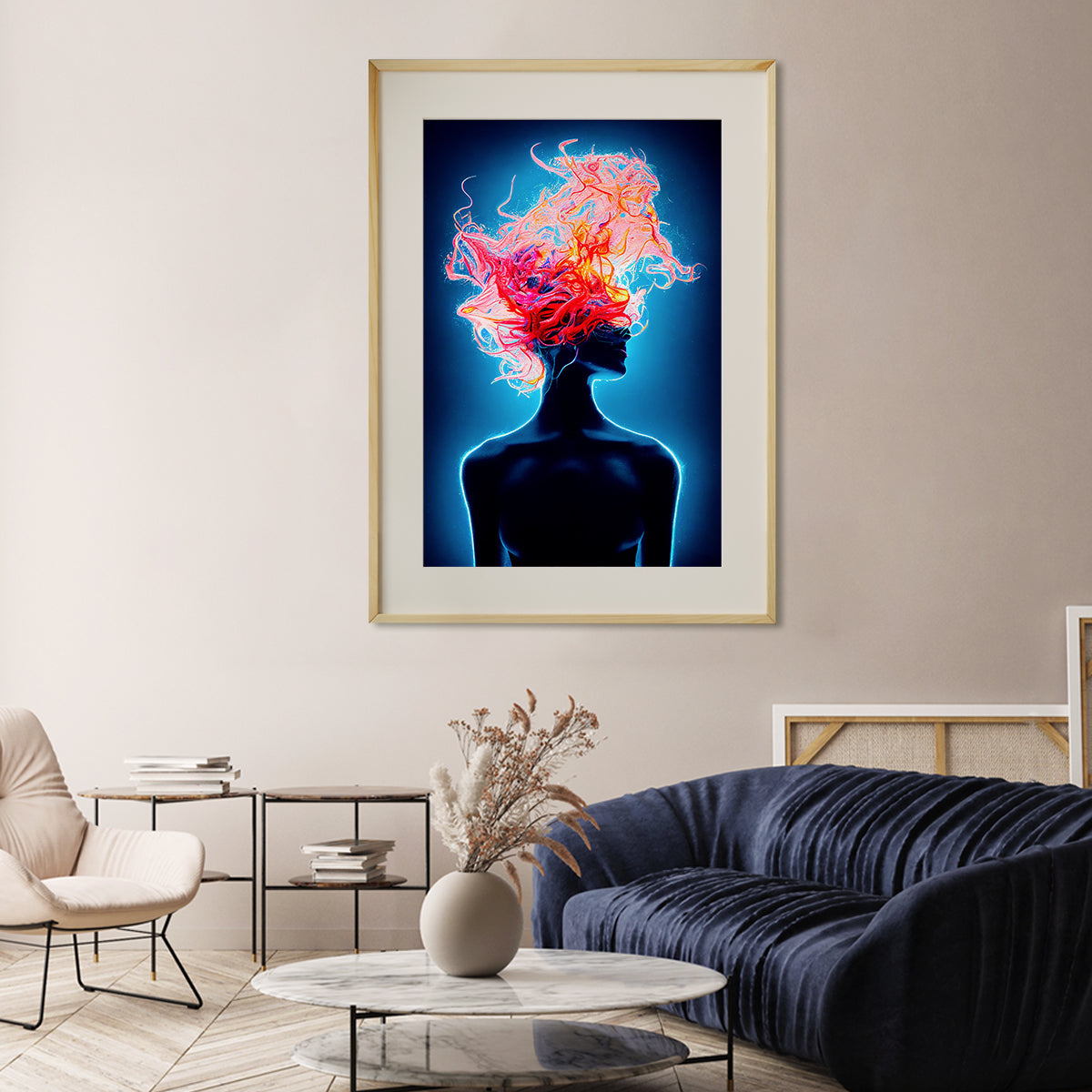 Abstract Portrait of Dreaming Girl Poster Print Modern Wall Art-Vertical Posters NOT FRAMED-CetArt-8″x10″ inches-CetArt