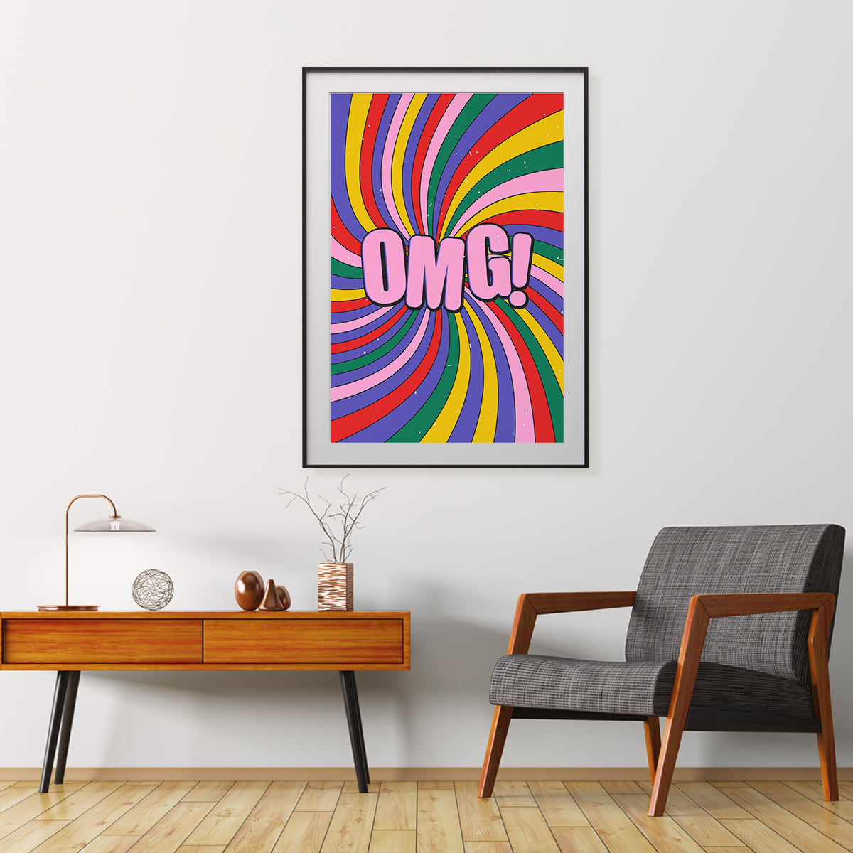 Abstract Multicolor Pop Art OMG Poster-Vertical Posters NOT FRAMED-CetArt-8″x10″ inches-CetArt