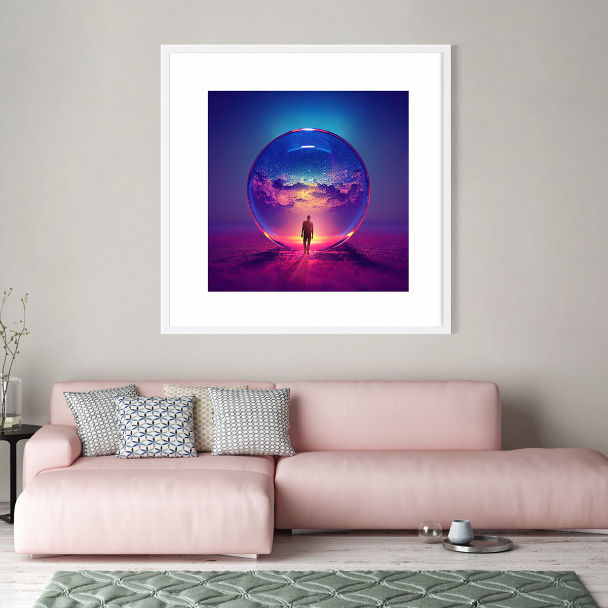 Universe in Crystal Ball Abstract Posters For Home-Square Posters NOT FRAMED-CetArt-8″x8″ inches-CetArt