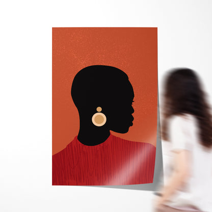 African Woman Abstract Minimalist Poster Decor-Vertical Posters NOT FRAMED-CetArt-8″x10″ inches-CetArt