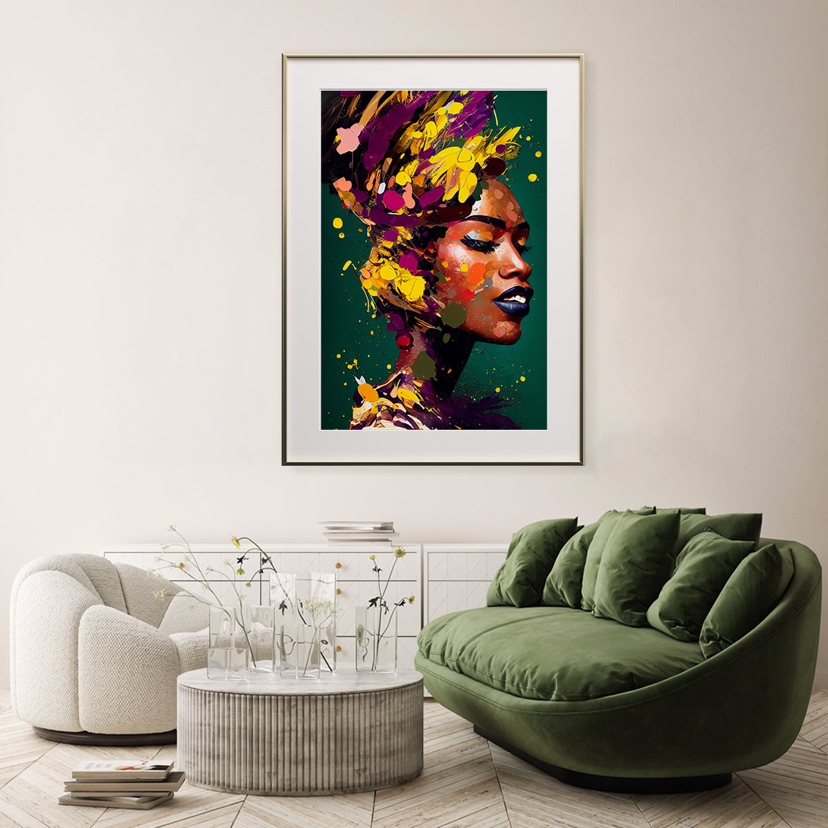 Creative African Woman Portrait Poster-Vertical Posters NOT FRAMED-CetArt-8″x10″ inches-CetArt