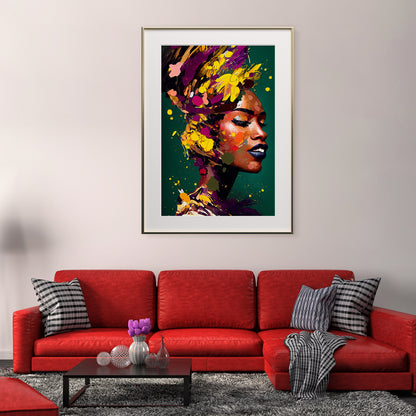 Creative African Woman Portrait Poster-Vertical Posters NOT FRAMED-CetArt-8″x10″ inches-CetArt