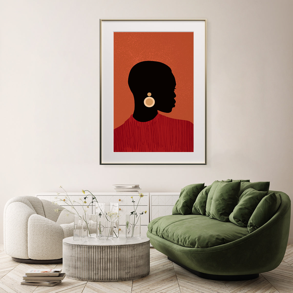 African Woman Abstract Minimalist Poster Decor-Vertical Posters NOT FRAMED-CetArt-8″x10″ inches-CetArt