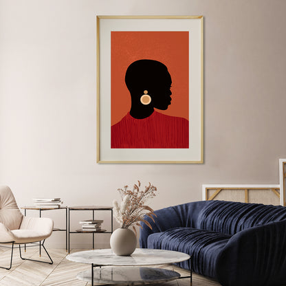 African Woman Abstract Minimalist Poster Decor-Vertical Posters NOT FRAMED-CetArt-8″x10″ inches-CetArt