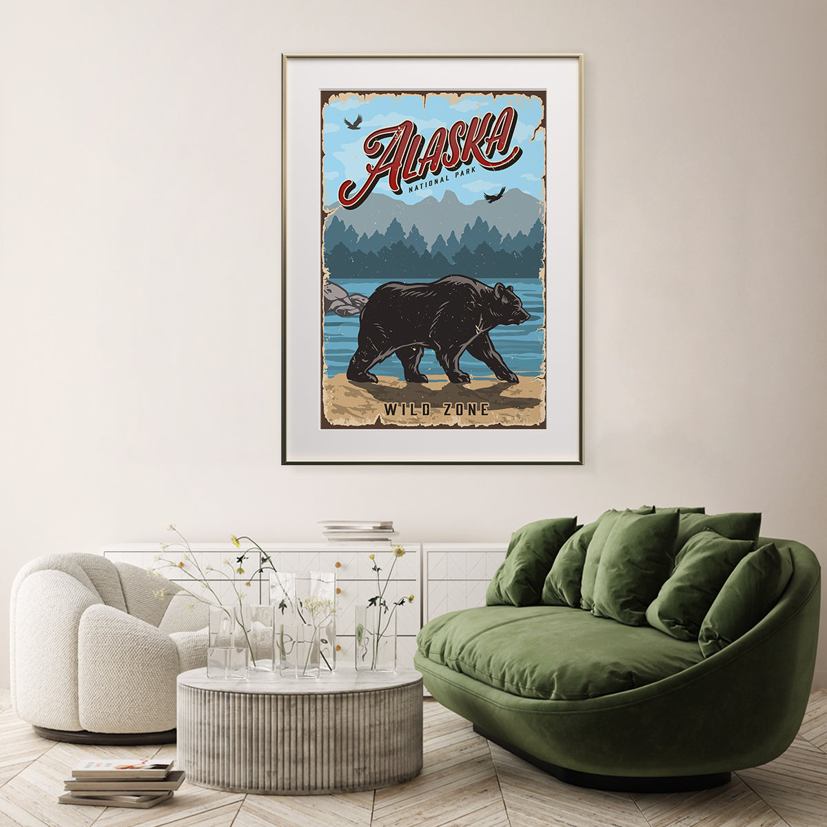 Alaska Bear Travel Poster Decorations Ideas-Vertical Posters NOT FRAMED-CetArt-8″x10″ inches-CetArt