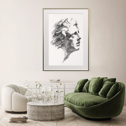 Ancient Greek Minimalist Portrait Black And White Posters-Vertical Posters NOT FRAMED-CetArt-8″x10″ inches-CetArt