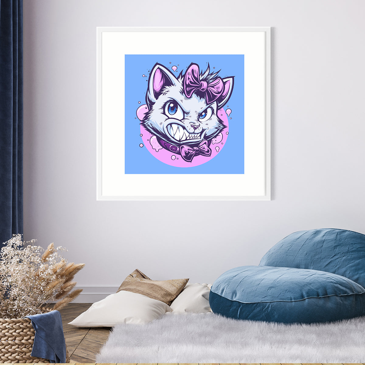 Cute Angry Cat Art Poster Wall Decor-Square Posters NOT FRAMED-CetArt-8″x8″ inches-CetArt