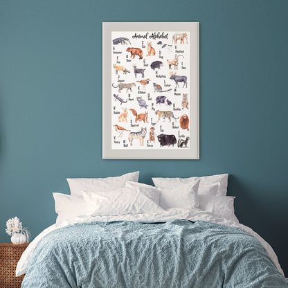 Animal Alphabet Poster Print Nursery Wall Art-Vertical Posters NOT FRAMED-CetArt-8″x10″ inches-CetArt