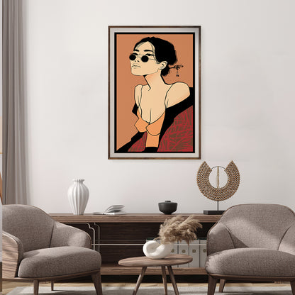 Asian Woman with Black Sunglasses Vintage Posters For Room-Vertical Posters NOT FRAMED-CetArt-8″x10″ inches-CetArt