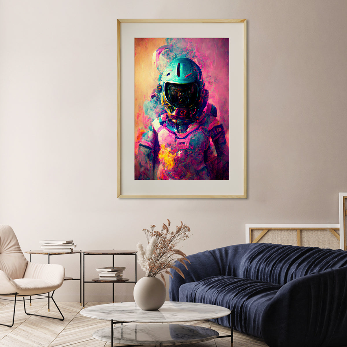 Neon Astronaut in Colorful Smoke Art Posters Prints Wall Decor-Vertical Posters NOT FRAMED-CetArt-8″x10″ inches-CetArt