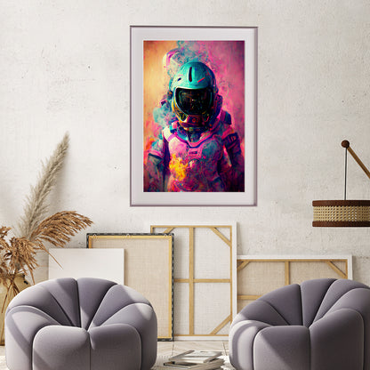 Neon Astronaut in Colorful Smoke Art Posters Prints Wall Decor-Vertical Posters NOT FRAMED-CetArt-8″x10″ inches-CetArt