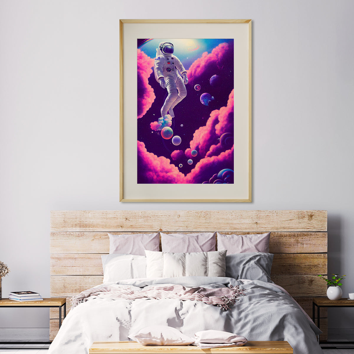 Astronaut Flying In Space With Stars Poster Print Modern Wall Art-Vertical Posters NOT FRAMED-CetArt-8″x10″ inches-CetArt