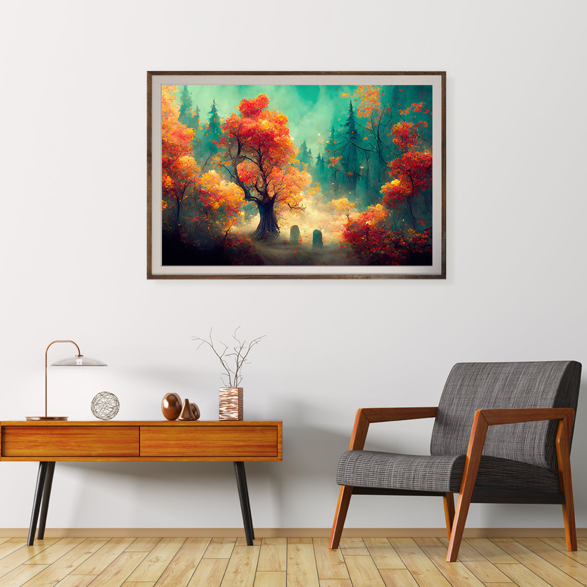 Beautiful Mysterious Autumn Forest Poster Print Modern Wall Art-Horizontal Posters NOT FRAMED-CetArt-10″x8″ inches-CetArt