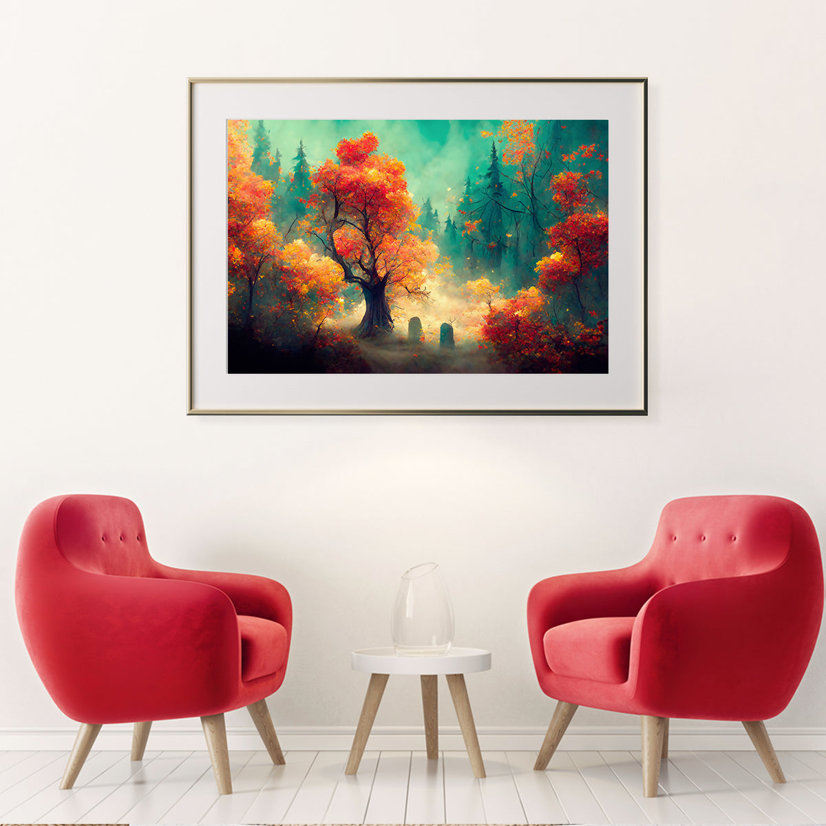 Beautiful Mysterious Autumn Forest Poster Print Modern Wall Art-Horizontal Posters NOT FRAMED-CetArt-10″x8″ inches-CetArt