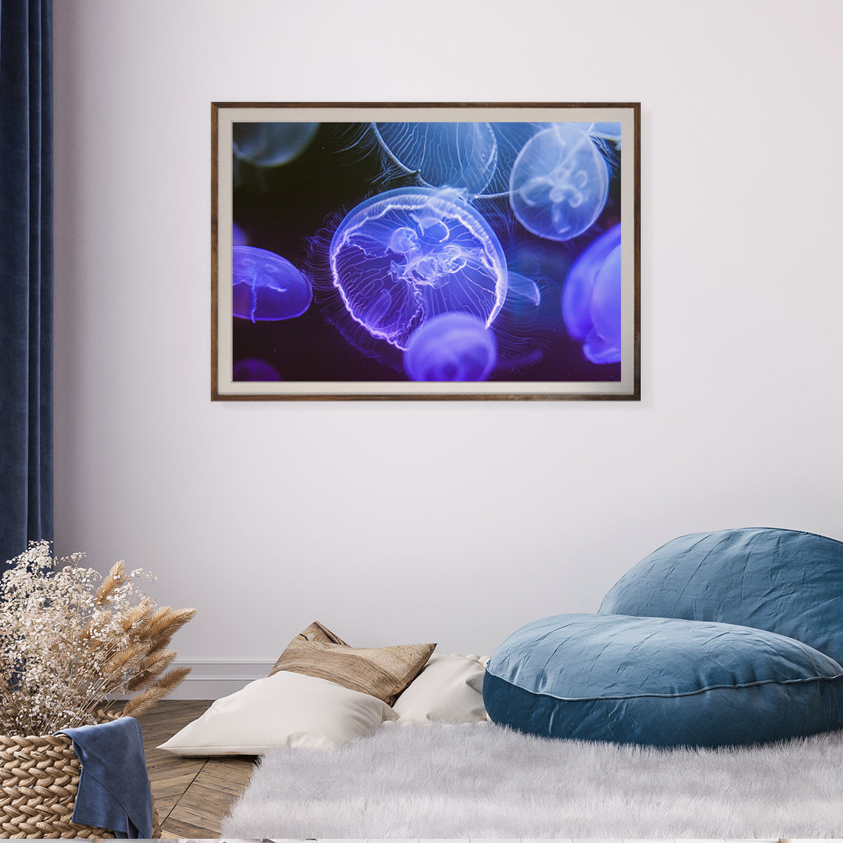 Beautiful Blue Jellyfish Poster Prints Wall Art-Horizontal Posters NOT FRAMED-CetArt-10″x8″ inches-CetArt